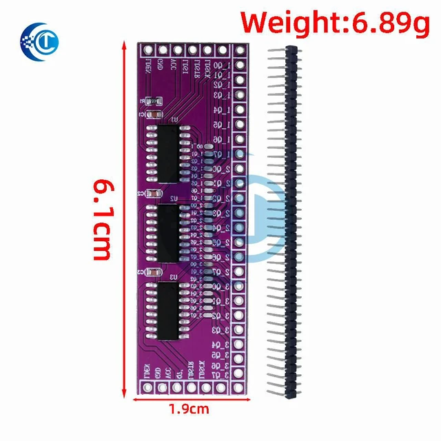 Alt view image 2 of 3 - Microcontroller Serial to Parallel Pin IO Expansion Module 74HC595 Output Port Expansion 3 to 24pin LED control