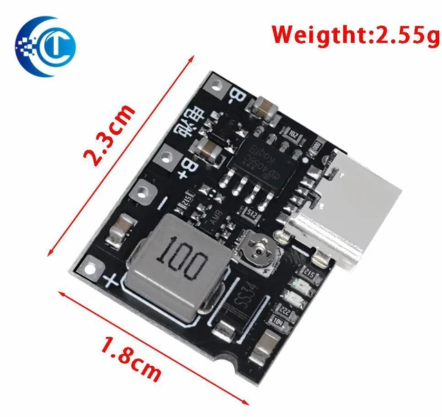 Alt view image 2 of 3 - DC-DC Boost Module (3.7V5V/9V 2A): Lithium Charge-Discharge Board Type-C Interface