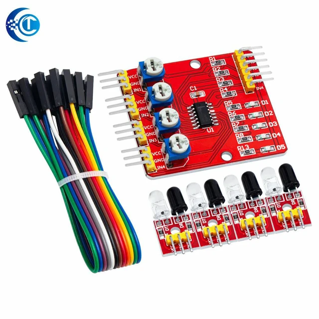 Alt view image 2 of 3 - F233-01 Four-way infrared tracing / 4 channel tracking module / transmission line / obstacle avoidance / car / robot sensors