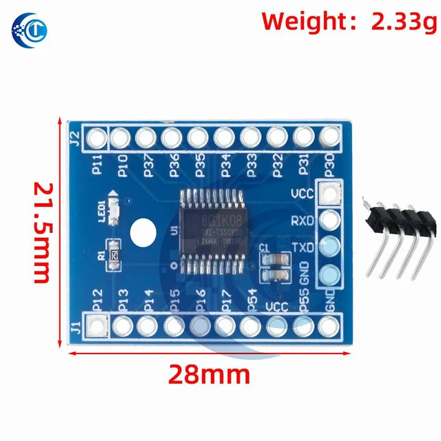 Alt view image 3 of 3 - 1.9V-5.5V STC8G1K08 Core Board TSSOP20 Development Module for Learning & Demonstration