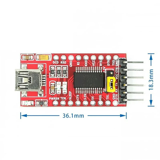 Alt view image 2 of 3 - 1pcs/lot FT232RL FT232 USB TO TTL 5V 3.3V Download Cable To Serial Adapter Module For USB TO 232