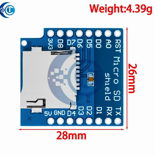 Alt view image 2 of 3 - for WeMos D1 Mini SD Card Expansion Shield, TF/Micro SD Expansion Board