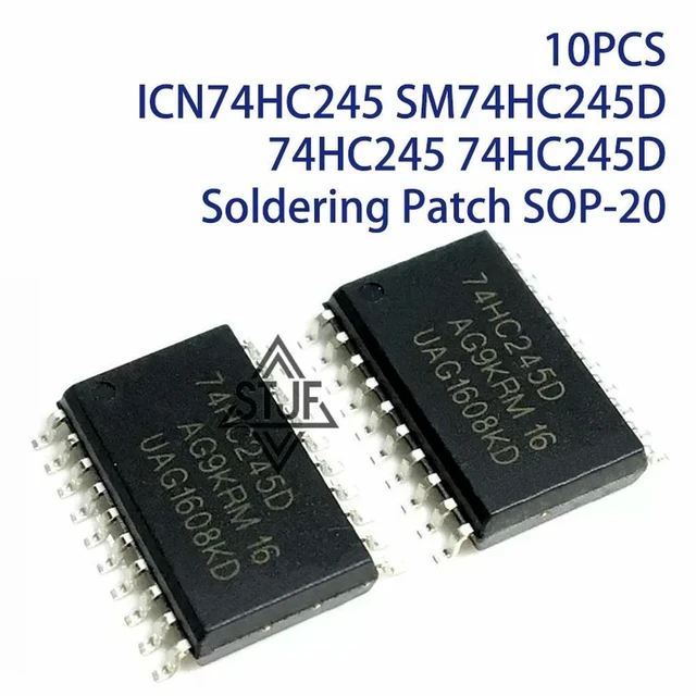 Main image of 10PCS ICN74HC245 SM74HC245D 74HC245 74HC245D Soldering Patch SOP-20