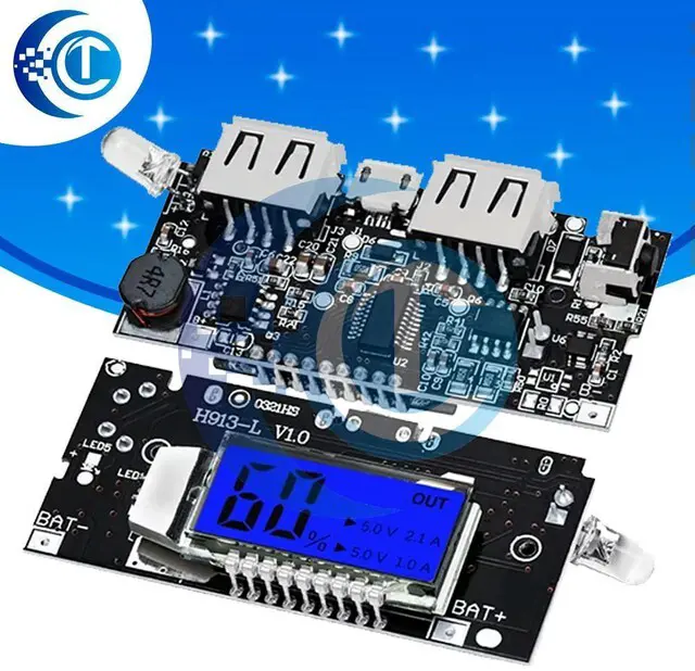 Main image of Dual USB 5V 1A 2.1A Power Bank Module Charger Board with LED Indicator DIY Electronic Kit