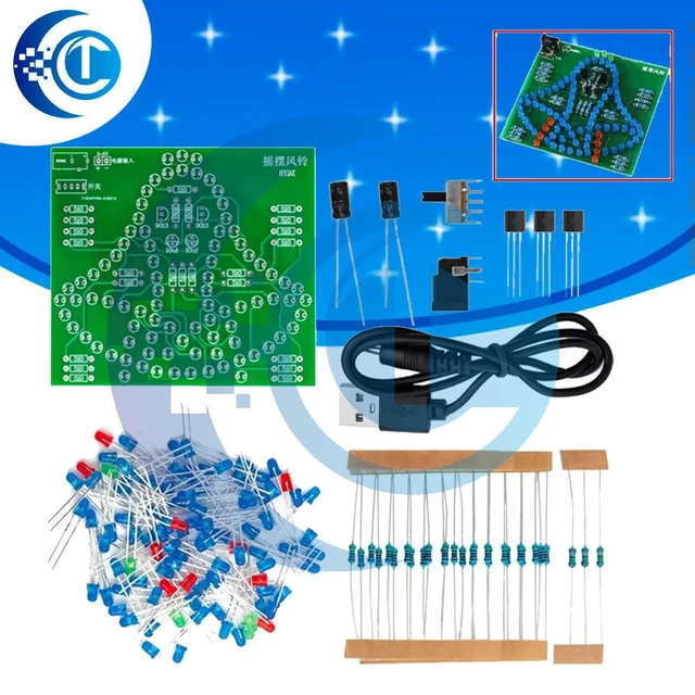 Alt view image 3 of 3 - 5V Swing Wind Chime Soldering Kit, 95 LED Flashing Circuit DIY Electronic Assembly Module for Welding Practice