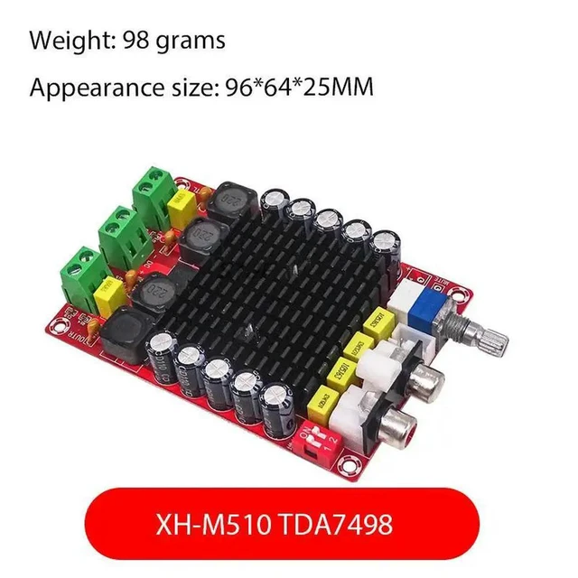 Alt view image 2 of 3 - Amplifier Board of TDA7498 Class D 2X100W Dual Channel Audio Stereo 80W + 80W Digital Amplifier Board Module XH-M151