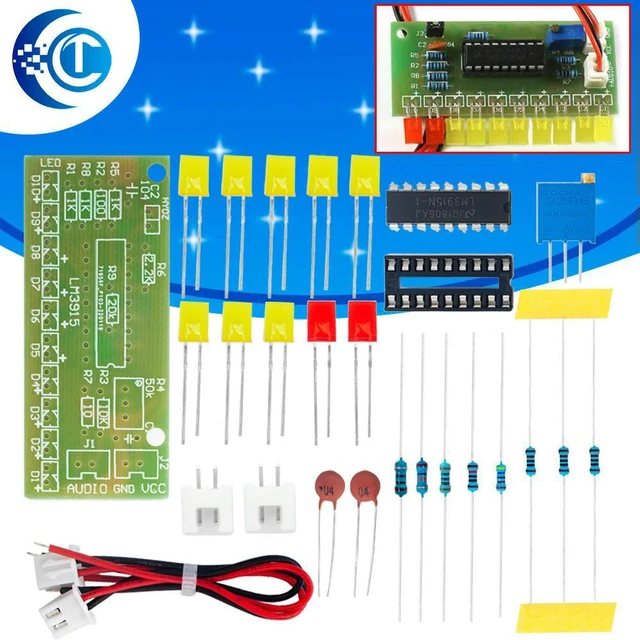 Alt view image 2 of 3 - LM3915 Dot Bar Graph Audio Level Indicator VU Meter DIY Soldering Practice Kit for