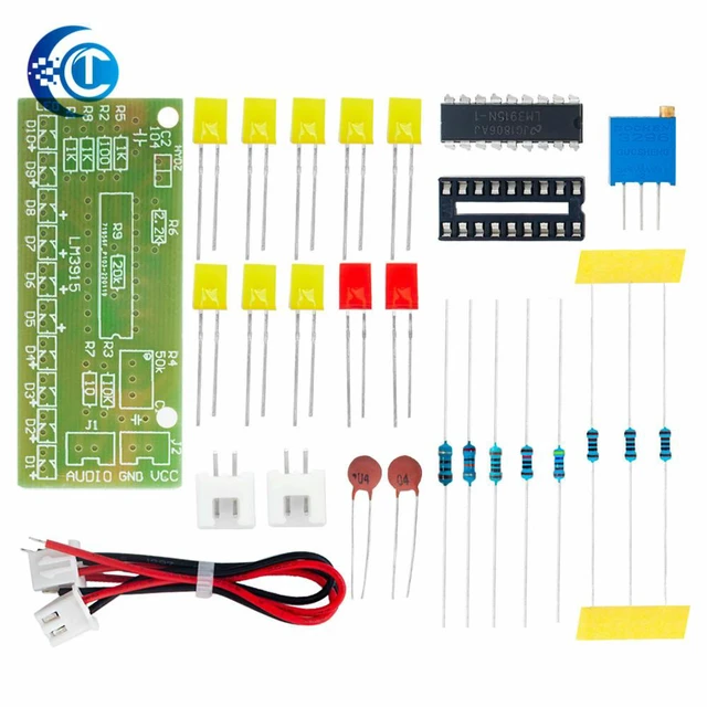 Alt view image 3 of 3 - LM3915 Dot Bar Graph Audio Level Indicator VU Meter DIY Soldering Practice Kit for