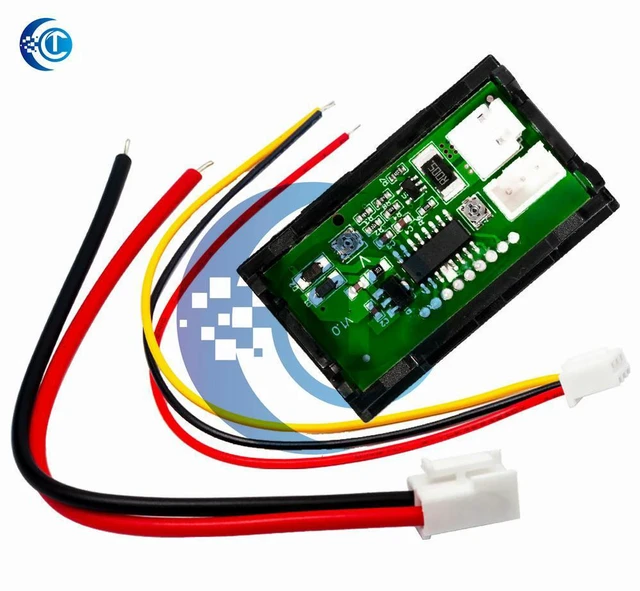 Alt view image 2 of 3 - DC Digital Dual Display Meter (Panel-Mount) 0-100V 10A, 0.28" Red/Blue LED Voltmeter Ammeter