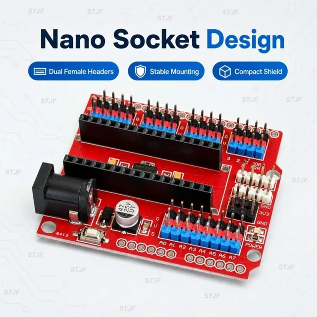 Alt view image 2 of 3 - 1PCS/LOT Multi-Function For Nano Shield Expansion Board for Electric DIY SCM - Orange + Black (NANO SHIELD) For nano 3.0
