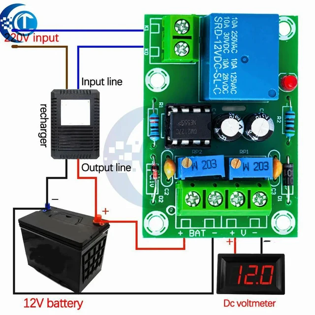 Alt view image 3 of 3 - 12V XH-M601 Automatic Power Management Module, ligent Charger Control Board with Safe Charging Protection