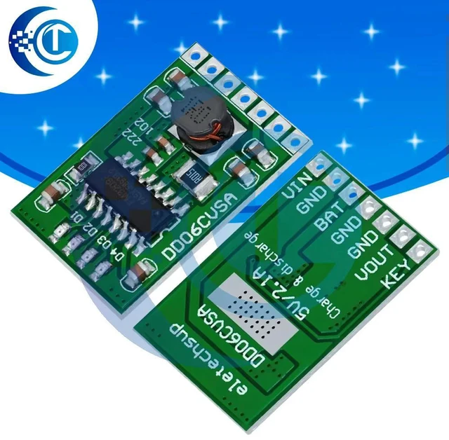 Alt view image 2 of 3 - 5V 2.1A Li-ion Power Bank DIY Module 3.7V to 5V Boost Board 4.2V Charge & Protection Indicator