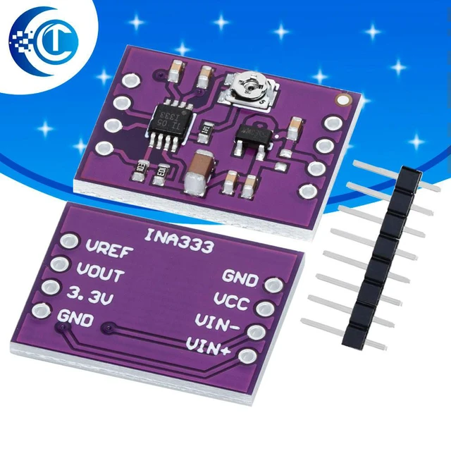 Alt view image 2 of 3 - INA333 Precision Instrumentation Amplifier Module, Multifunctional Low-Noise Op-Amp for Weak Human Body Signal Detection