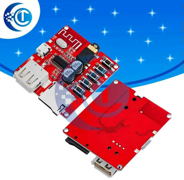 Main image of Bluetooth 4.1 Car Audio Decoder Board 3W Amplifier Module with MP3/WAV Player, USB/TF Card Slot & IR Remote Control (Red LED)