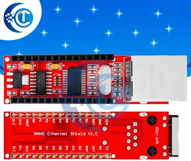 Main image of ENC28J60 Ethernet Shield Network Module for Nano V3.0 HR911105A Web Server Ethernet Controller Board