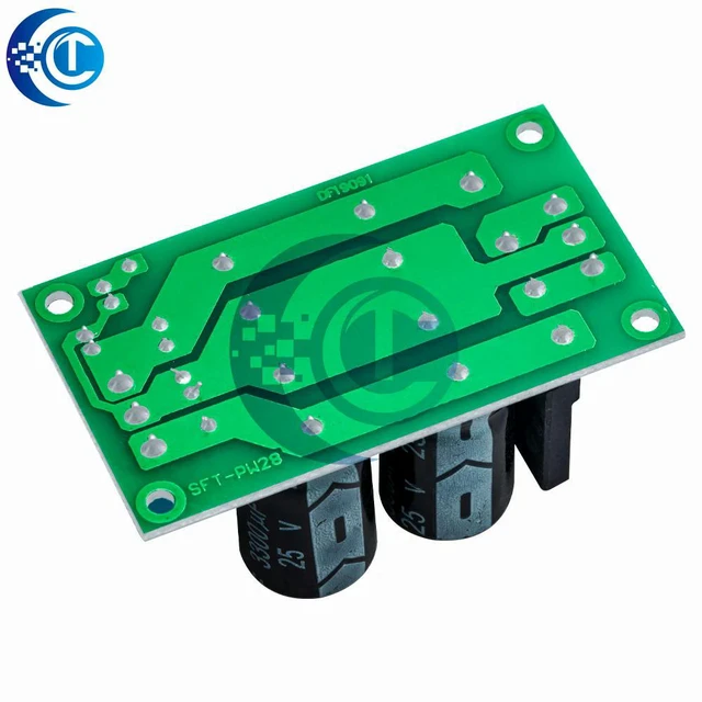Alt view image 2 of 3 - 25A High Current PW28 Dual Channel Rectifier Bridge Board, Flat Bridge Power Filter Module for Audio Amplifiers