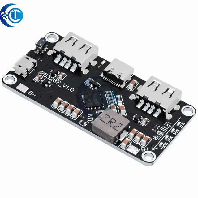 Alt view image 2 of 3 - IP5328P Dual USB Charger treasure Tpye-c 3.7V to 5V 9V 12V Step up Fast Quick Charger Circuit Board QC2.0 QC3.0