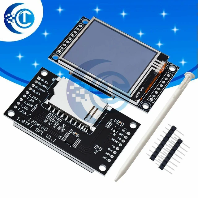 Main image of 1.8" SPI TFT LCD Module (128×160): ST7735S Driver with Touch Function (4 IO Pins) for Compatible