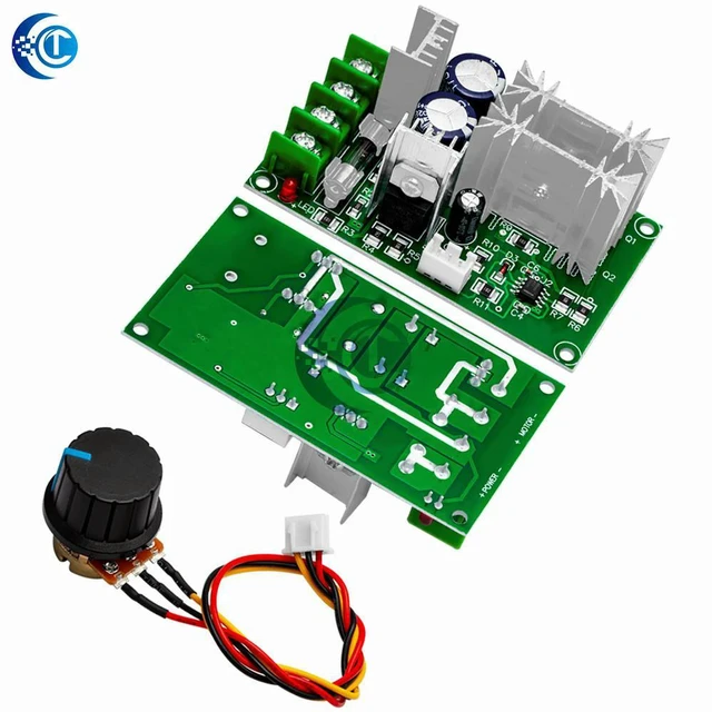 Alt view image 2 of 3 - 10-60V 20A PWM DC Motor Speed Controller High Power Adjustable Driver Board With ON/OFF Switch