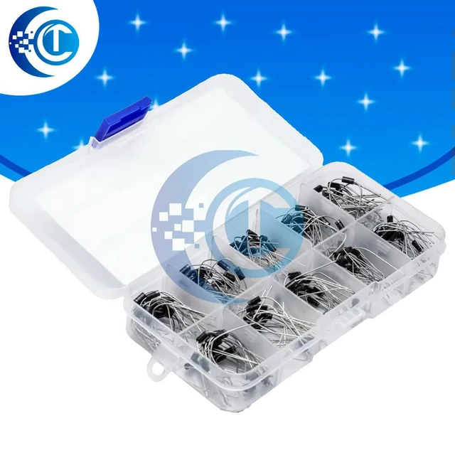Alt view image 2 of 3 - 200PCS Rectifier Diode Assortment Kit, 10 Values 1N4001-1N4007 & 1N5817-1N5819 with Case