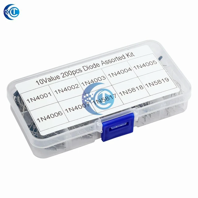 Alt view image 3 of 3 - 200PCS Rectifier Diode Assortment Kit, 10 Values 1N4001-1N4007 & 1N5817-1N5819 with Case