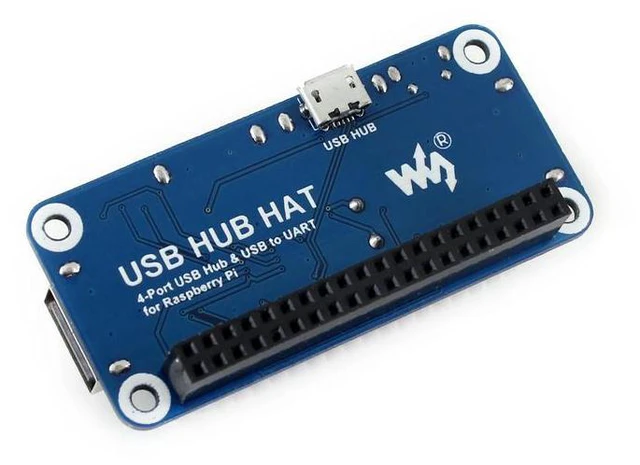 Alt view image 3 of 3 - 4 Port USB HUB HAT for Raspberry Pi Zero W WH USB To UART Onboard