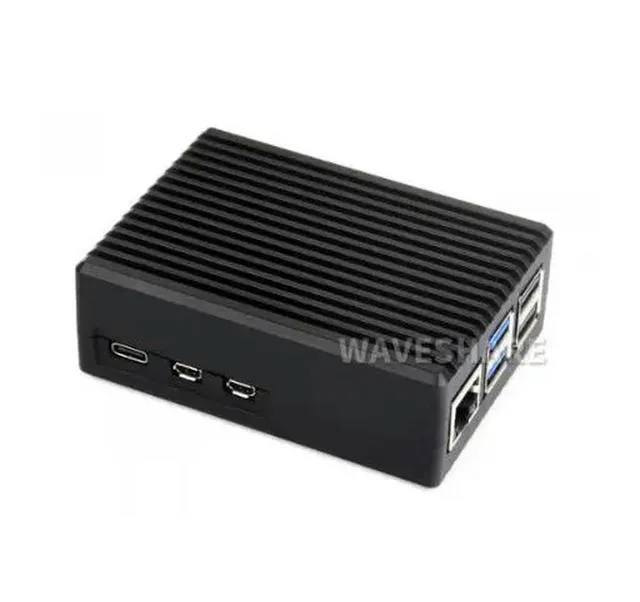 Alt view image 3 of 3 - PI5-CASE-I Aluminum Stripe Grooved Case For Raspberry Pi 5, Built-In Cooling Fan And Heatsink Pillars