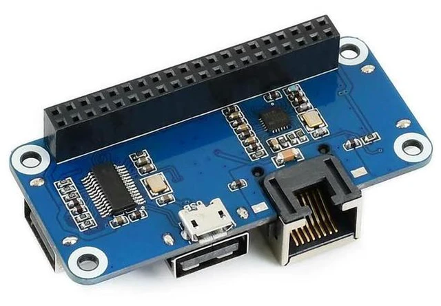Alt view image 3 of 3 - Ethernet USB HUB HAT 1 RJ45 Ethernet Port 3 USB Ports for Raspberry Pi Zero W WH