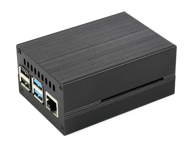 Alt view image 2 of 3 - Stripe Aluminum Cooling Case for Raspberry Pi 4, Built-In Active Radiator with Fins
