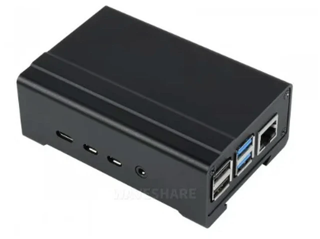 Main image of PI4-CASE-DIN-RAIL-A DIN Rail Aluminum Case for Raspberry Pi 4, with Cooling Fan and Heatsinks