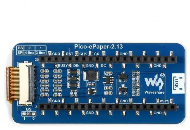 Main image of Pico-ePaper-2.13-B,2.13inch E-Paper E-Ink Display Module (B) for Raspberry Pi Pico, 250x122, Red / Black / White, SPI