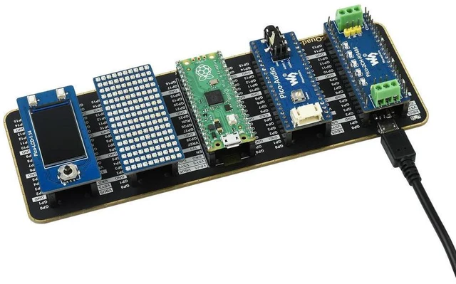 Alt view image 3 of 3 - Quad GPIO Expander for Raspberry Pi Pico Four Sets of Male Headers USB Power Connector