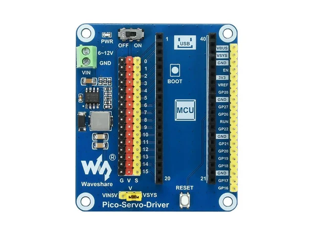 Alt view image 3 of 3 - Servo Driver Module for Raspberry Pi Pico, 16-ch Outputs, 16-bit Resolution