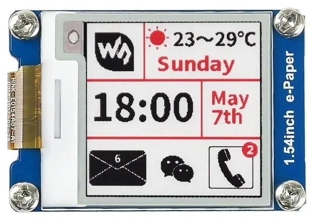 Main image of 1.54 inch 3 Colors EPD E-paper E-ink Display Module 200x200 Resolution Screen SPI Interface