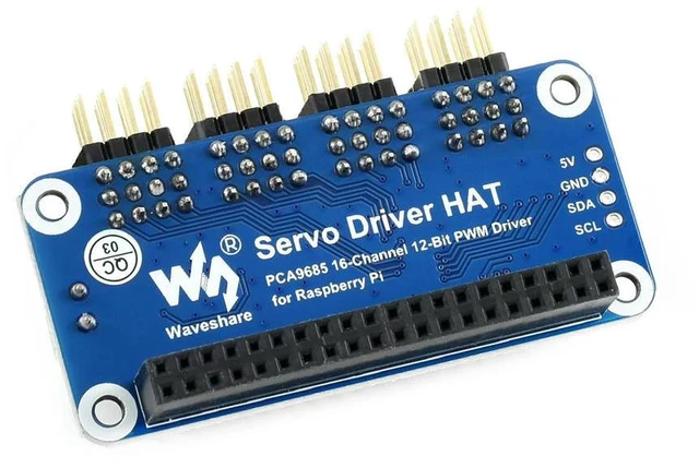 Alt view image 3 of 3 - Servo Driver HAT (B) for Raspberry Pi 16-Channel 12-bit I2C Interface Right Angle Pinheader