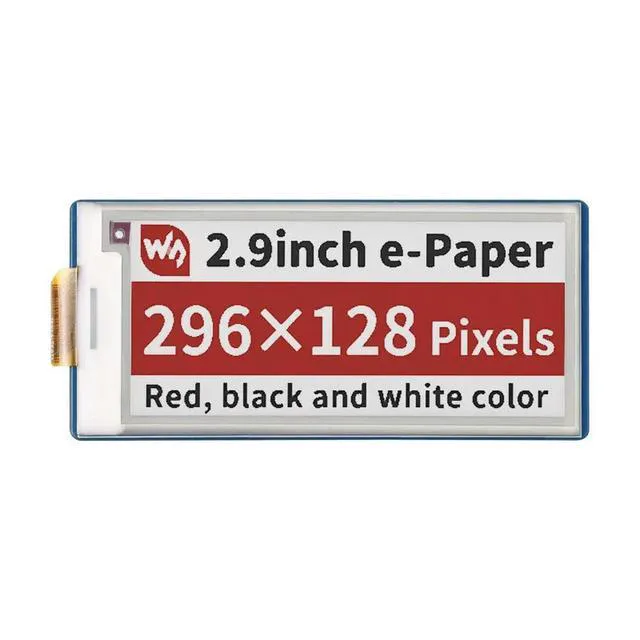 Alt view image 2 of 3 - Pico-ePaper-2.9-B,2.9inch E-Paper E-Ink Display Module (B) for Raspberry Pi Pico,296×128,Red/ Black/White,SPI