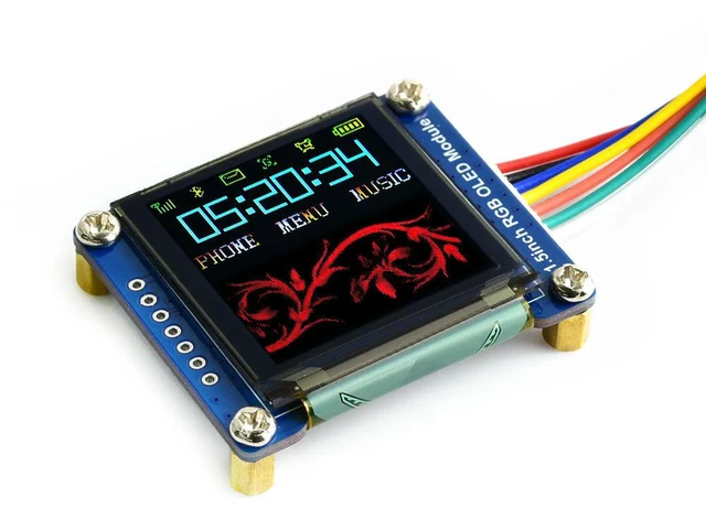 Alt view image 2 of 3 - 1.5inch RGB OLED Module,RGB OLED Display Module, 65K RGB Colors, 128×128, SPI