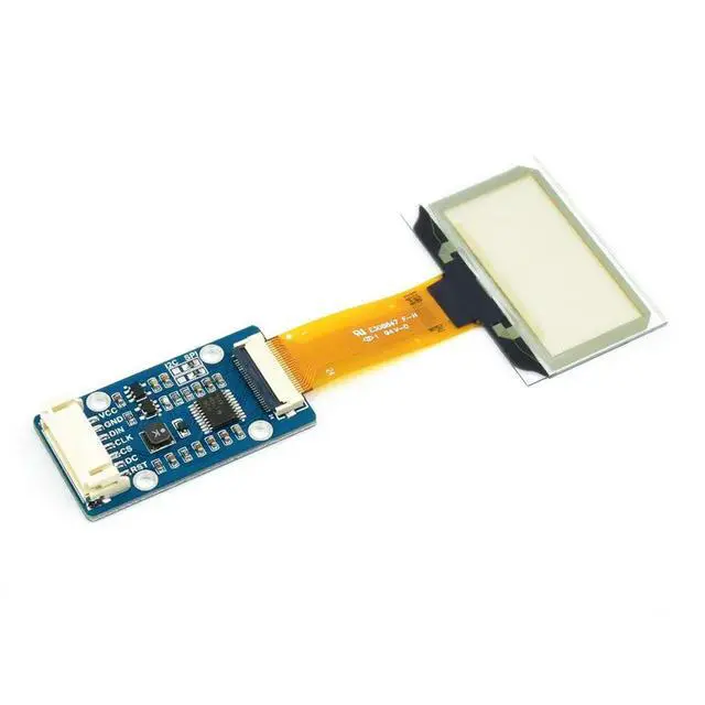 Alt view image 2 of 3 - 1.51inch Transparent OLED, 128×64 Resolution, SPI/I2C Interfaces, light blue color display