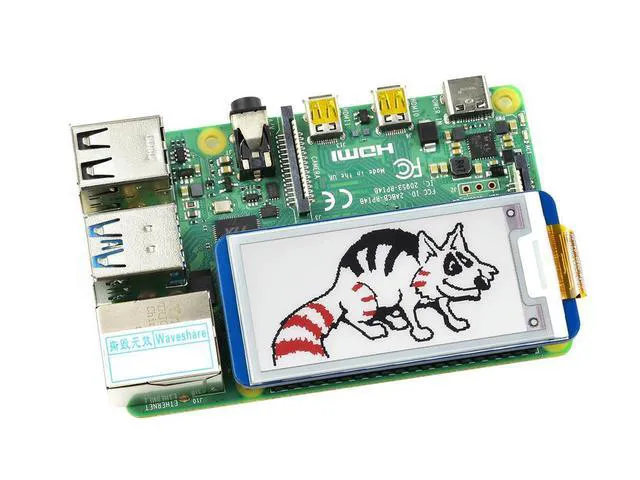 Alt view image 3 of 3 - 2.13inch E-Ink Display HAT for Raspberry Pi 4B/3B+/3B/2B/Zero/Zero W/WH and Jetson Nano White Black Red Three-Color