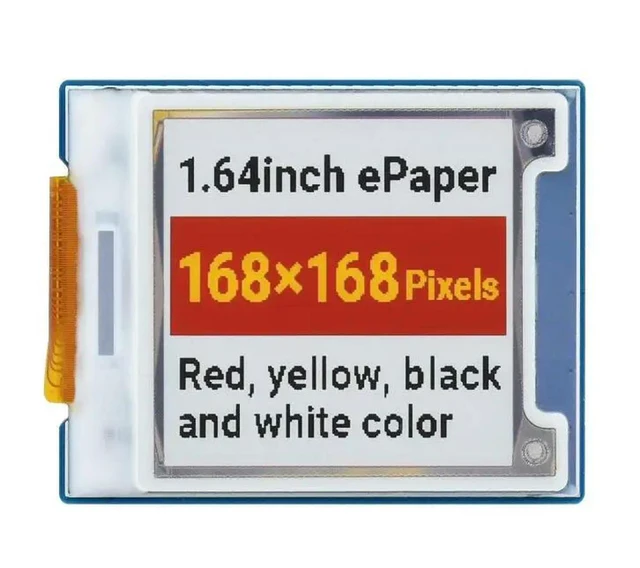 Alt view image 3 of 3 - 1.64inch e-Paper Module (G),square E-Paper Module (G), 168 × 168, Red/Yellow/Black/White