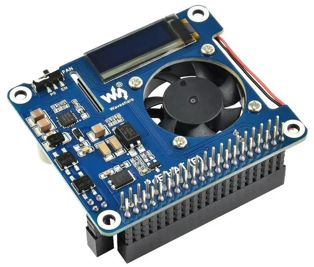 Main image of Power over Ethernet HAT (B) for Raspberry Pi 3B+/4B and 802.3af PoE network with OLED Display Monitor