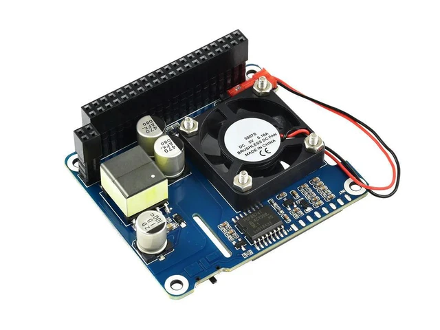 Alt view image 3 of 3 - Power over Ethernet HAT (B) for Raspberry Pi 3B+/4B and 802.3af PoE network with OLED Display Monitor