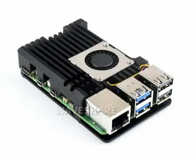Alt view image 2 of 2 - PI5-CASE-H Aluminium Alloy Case (H) for Raspberry Pi 5, With Temperature-Controlled Blower Fan