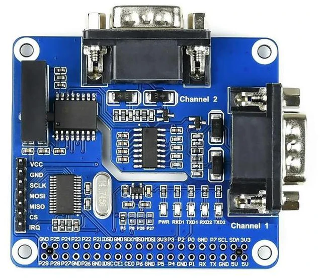 Alt view image 2 of 3 - 2 Channel Isolated RS232 Expansion HAT SC16IS752+SP3232 Dual Chip Solution for Raspberry Pi