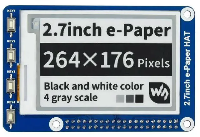 Main image of 2.7inch E-Ink display HAT 264*176 Resolution for Raspberry Pi Electronic Shelf el