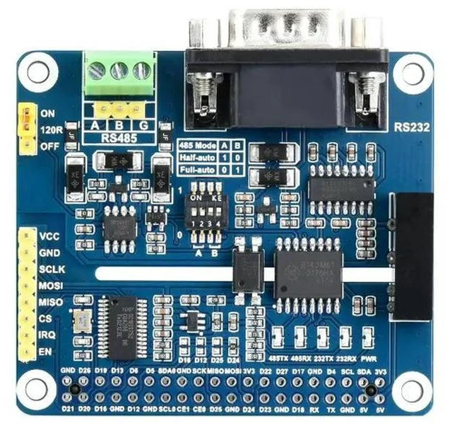Alt view image 3 of 3 - Isolated RS485 RS232 Expansion HAT for Raspberry Pi, SPI Control