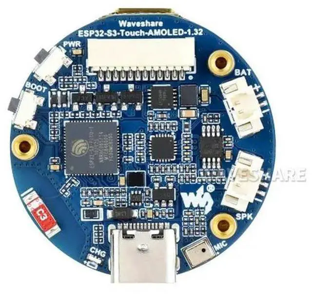Alt view image 3 of 3 - ESP32-S3 1.32inch AMOLED Round Touch Display Development Board,466×466 Pixels,QSPI Interface,Supports Wi-Fi Bluetooth5