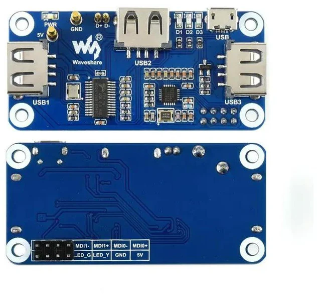 Alt view image 2 of 3 - PoE/ETH/USB HUB HAT,Ethernet for Raspberry Pi Zero, 1x RJ45, 3x USB