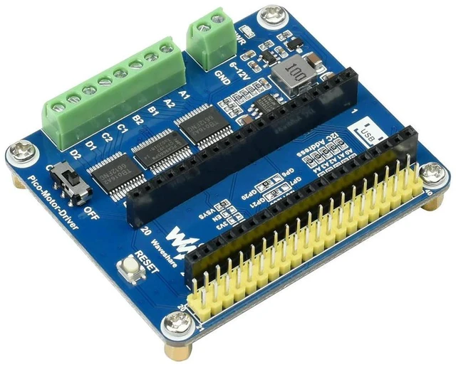 Alt view image 2 of 3 - Raspberry Pi Pico drives up to 4 DC motors DC Motor Driver Module Expansion Module