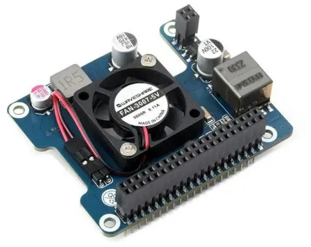 Main image of Power Over Ethernet HAT (F) For Raspberry Pi 5, High Power, Onboard Cooling Fan, With l Heatsink, Supports 802.3af/at networ